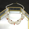 Wholesale Pearl Necklace Retro Geometric Style Petal Tassel Clavicle Chain Electroplating For Women