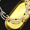 Wholesale Pearl Necklace Retro Geometric Style Petal Tassel Clavicle Chain Electroplating For Women