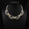 Wholesale Pearl Necklace Retro Geometric Style Petal Tassel Clavicle Chain Electroplating For Women