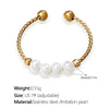 Wholesale Pearl Open Ring For Women Fashion Geometric Style Electroplated