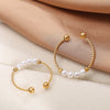 Wholesale Pearl Open Ring For Women Fashion Geometric Style Electroplated