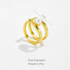 Wholesale Pearl Opening Adjustable Ring Copper Geometric Style Electroplated With Platinum And 18K Gold For Women