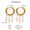 Wholesale Pearl Pendant Earrings In Light Luxury And Minimalist Style Made Of Stainless Steel With Pvd Furnace Vacuum Real Gold Plating