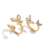 Wholesale Pearl Ring For Women Stainless Steel Geometric Shape Butterfly Design Electroplating Process