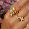Wholesale Pearl Ring For Women Stainless Steel Geometric Shape Butterfly Design Electroplating Process