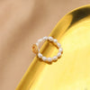 Wholesale Pearl Ring Retro Geometric Style Electroplating Winding Rose Design For Women
