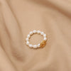 Wholesale Pearl Ring Retro Geometric Style Electroplating Winding Rose Design For Women