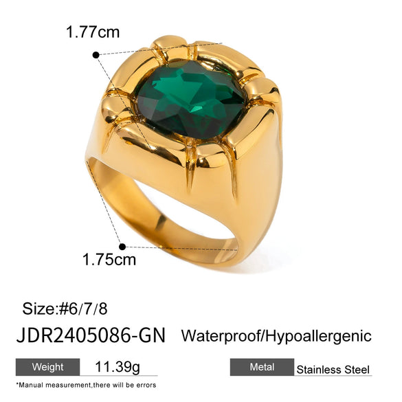 Wholesale Pearl Ring Stainless Steel Geometric Light Luxury Electroplated Jewelry For Women