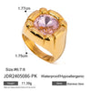 Wholesale Pearl Ring Stainless Steel Geometric Light Luxury Electroplated Jewelry For Women