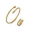 Wholesale Pearl Stainless Steel Titanium Steel Geometric Braided Doublelayer Elastic Wire Rope Bracelet For Women