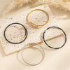 Wholesale Pearl Stainless Steel Titanium Steel Geometric Braided Doublelayer Elastic Wire Rope Bracelet For Women