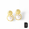 Wholesale Pearl Starfish Love Geometric Copper Gold Plated Earrings For Women