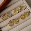 Wholesale Pearl Thread Earrings Copper 18K Gold Plated Geometric Animal Zodiac Minimalist Style
