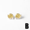 Wholesale Pearl Thread Earrings Copper 18K Gold Plated Geometric Animal Zodiac Minimalist Style