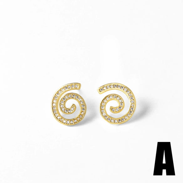 Wholesale Pearl Thread Earrings Copper 18K Gold Plated Geometric Animal Zodiac Minimalist Style