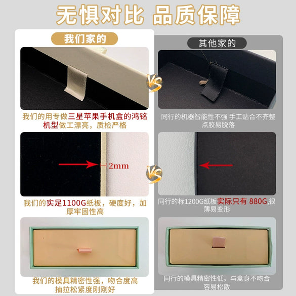 Wholesale Pearlescent Gradient Jewelry Storage Box Paper And Cardboard Earrings Bracelet Ring Box With Drawer Ins Style Packaging