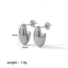 Wholesale Peas Oval Ear Stud Earrings Hypoallergenic Titanium Steel 18K Electroplated For Women