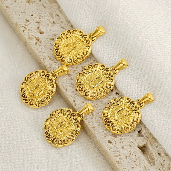 Wholesale Pendant Accessories Stainless Steel Embossed English Letter Number Text Electroplating For Women