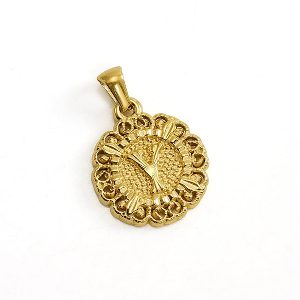 Wholesale Pendant Accessories Stainless Steel Embossed English Letter Number Text Electroplating For Women