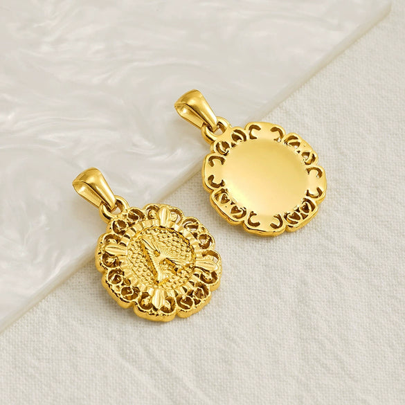 Wholesale Pendant Accessories Stainless Steel Embossed English Letter Number Text Electroplating For Women