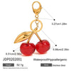 Wholesale Pendant Accessories Stainless Steel Red Resin Cherry Electroplating Design
