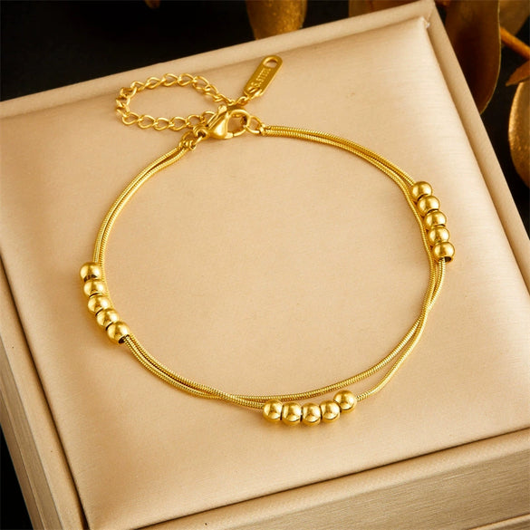 Wholesale Pendant Bracelet Titanium Steel Retro Fashion Doublelayered Diamondencrusted Round Blueeyed Star Lightning Design Electroplated