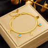 Wholesale Pendant Bracelet Titanium Steel Retro Fashion Doublelayered Diamondencrusted Round Blueeyed Star Lightning Design Electroplated