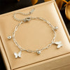 Wholesale Pendant Bracelet Titanium Steel Retro Fashion Doublelayered Diamondencrusted Round Blueeyed Star Lightning Design Electroplated