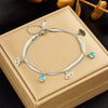 Wholesale Pendant Bracelet Titanium Steel Retro Fashion Doublelayered Diamondencrusted Round Blueeyed Star Lightning Design Electroplated
