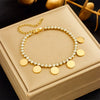 Wholesale Pendant Bracelet Titanium Steel Retro Fashion Doublelayered Diamondencrusted Round Blueeyed Star Lightning Design Electroplated