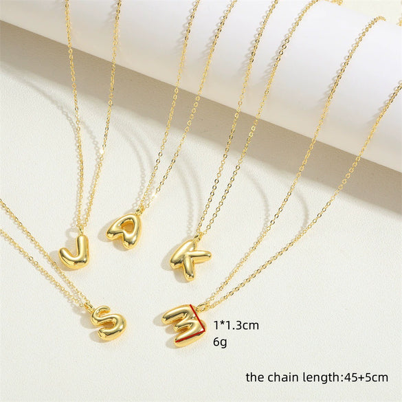 Wholesale Pendant Clavicle Chain Necklace Copper Electroplated With Letters Numbers Text Style For Women
