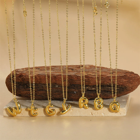 Wholesale Pendant Clavicle Chain Necklace Copper Electroplated With Letters Numbers Text Style For Women
