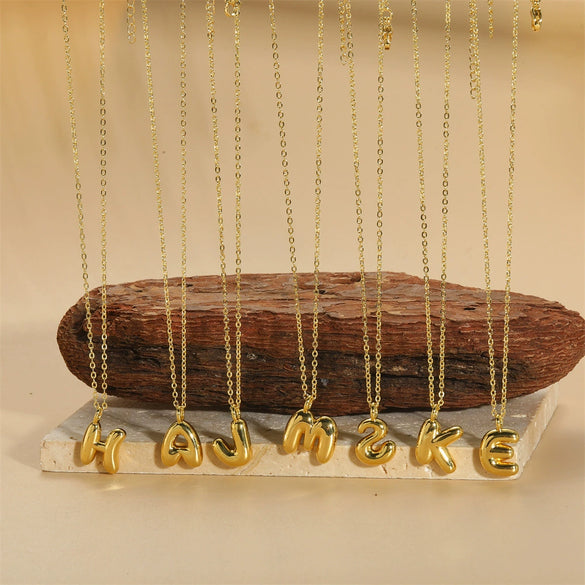 Wholesale Pendant Clavicle Chain Necklace Copper Electroplated With Letters Numbers Text Style For Women