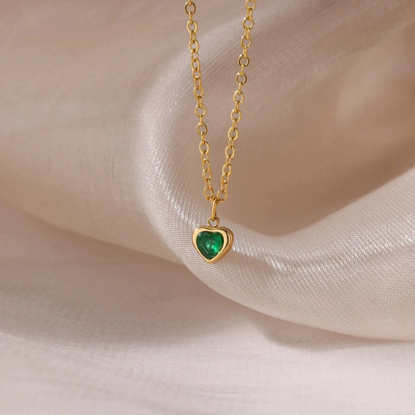 Wholesale Pendant Clavicle Chain Stainless Steel Heart Shaped Electroplating With Letters Numbers Text Pattern Unisex