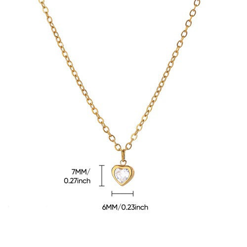 Wholesale Pendant Clavicle Chain Stainless Steel Heart Shaped Electroplating With Letters Numbers Text Pattern Unisex