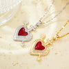 Wholesale Pendant Clavicle Necklace Copper Zircon Heart Shape Micropaved Electroplating For Women