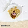 Wholesale Pendant Copper Love Diamondencrusted Red Stone Heartshaped Electroplated