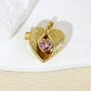 Wholesale Pendant Copper Love Diamondencrusted Red Stone Heartshaped Electroplated