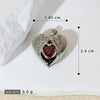 Wholesale Pendant Copper Love Diamondencrusted Red Stone Heartshaped Electroplated