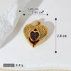 Wholesale Pendant Copper Love Diamondencrusted Red Stone Heartshaped Electroplated