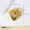 Wholesale Pendant Copper Love Diamondencrusted Red Stone Heartshaped Electroplated
