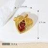 Wholesale Pendant Copper Love Diamondencrusted Red Stone Heartshaped Electroplated