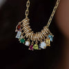 Wholesale Pendant Copper Mixed Gemstone Inlay Geometric Vintage Style Electroplating For Women