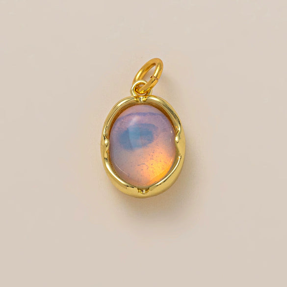 Wholesale Pendant Copper Stainless Steel Geometric Electroplating Unisex Natural Stone Diy