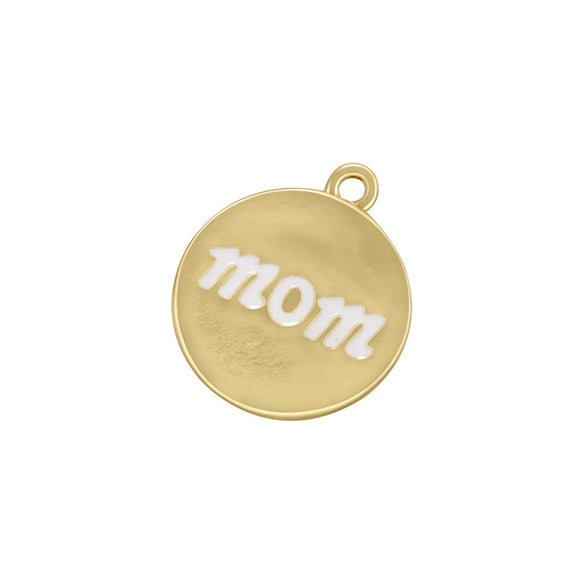 Wholesale Pendant Copper Sweet Colorful Oildrip Letter Round Shape