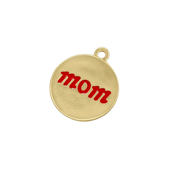 Wholesale Pendant Copper Sweet Colorful Oildrip Letter Round Shape