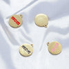 Wholesale Pendant Copper Sweet Colorful Oildrip Letter Round Shape