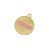 Wholesale Pendant Copper Sweet Colorful Oildrip Letter Round Shape