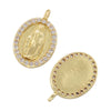 Wholesale Pendant Copper Zirconia Geometric Flower Pattern Hip Hop Style