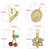 Wholesale Pendant Copper Zirconia Geometric Flower Pattern Hip Hop Style